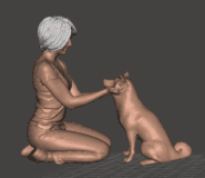 Mulher com Cachorro cabelo curto #295